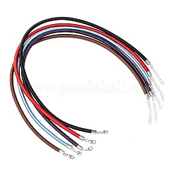 Шелковый шнур ожерелье делая, с медными застежками, разноцветные, 17~18 дюйм, 5 мм