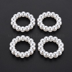 ABS-Kunststoff-Nachahmung Perlen, Ring, creme-weiß, 23.5x5.5 mm, Bohrung: 2 mm, ca. 510 Stk. / 500 g