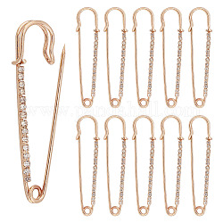arricraft 30 Pcs Safety Brooches, Light Gold Crystal Rhinestone Brooches Iron Brooch Set Pin Accessories for Name Brand Tie Buckle Jewelry DIY Crafts Making