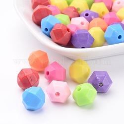 Opaque Acrylic Beads, Opaque Acrylic Beads, Faceted, Round, Mixed Color, 12mm, hole: 2mm, about 550pcs/500g