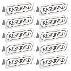 Olycraft зарезервированная табличка в зеркальном стиле, акриловая табличка, держатель номера стола, для резервации мест на свадьбе ресторан деловая вечеринка, серебряные, 150x49x45 мм, 10 шт / пакет