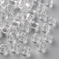 Perles en acrylique transparente, ronde, clair, 6x5mm, Trou: 1.8mm, environ 4400 pcs/500 g