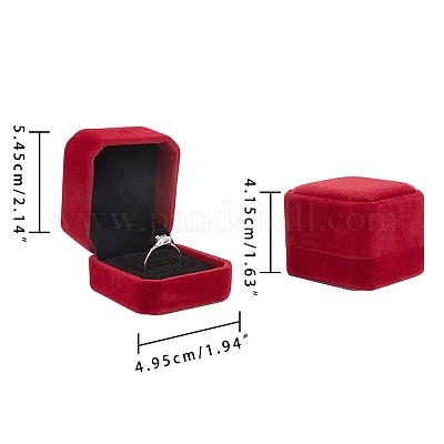 Boîtes à bagues carrées en velours&nbsp;VBOX-WH0002-01B-1
