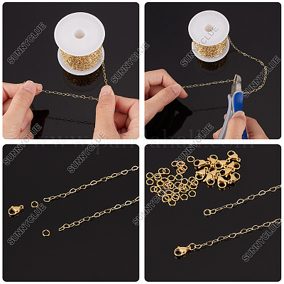 Wholesale SUNNYCLUE 32.8Feet/ 10m Brass Heart Chain Real 18K Gold Plated  Brass Heart Chains Bulk 3x5x0.5mm Love Hearts Links 20Pcs Stainless Steel  Lobster Clasps 50Pcs Jump Rings for Jewelry Making Supplies 