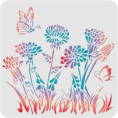 Lavender and Dandelion Stencil for Painting on Wood, Canvas, Furniture, Crafts  Reusable Stencils 