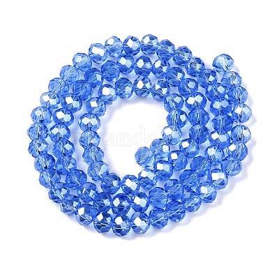 Chapelets de perles en verre électroplaqué&nbsp;EGLA-A044-T6mm-A14-1