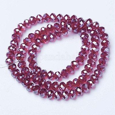 Chapelets de perles en verre électroplaqué&nbsp;EGLA-A034-T4mm-A02-1