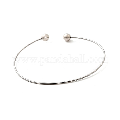 Realizzazione di bracciale rigido in acciaio inossidabile 201 da 1.2 mm&nbsp;BJEW-Z144-01P-01-1
