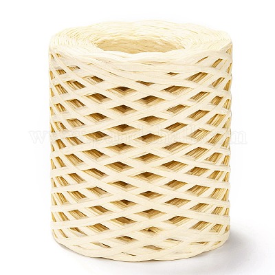 Raffia Ribbon, Packing Paper String, for Gift Wrapping, Party Decor, Craft  Weaving, Lemon Chiffon, 3~4mm, about 200m/roll