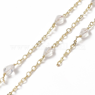 Wholesale Rack Plating Golden Brass Oval & Infinity Link Chains