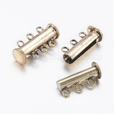Smooth Tube Magnetic Bracelet Clasps for 5mm Round Leather Antique Silver  Choose Your Quantity 