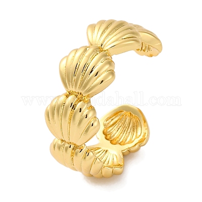 Anelli a polsino aperto in ottone a forma di conchiglia con