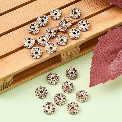 Messing Strass Zwischen perlen&nbsp;RB-A014-L8mm-01RG-NF-1