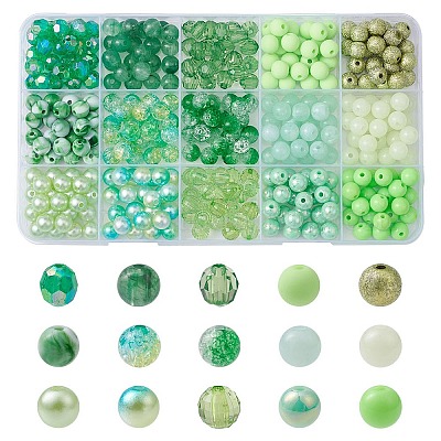 375pcs 15 Arten Acrylperlen&nbsp;MACR-YW0002-59B-1