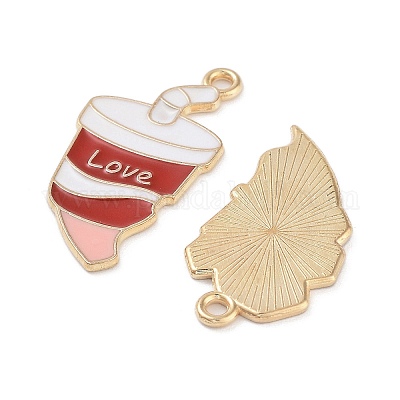 Alliage pendentifs émail fendus&nbsp;ENAM-Z018-02KCG-08-1