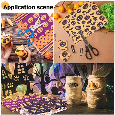 Tessuto in policotone stampato halloween&nbsp;DIY-WH0032-07A-1