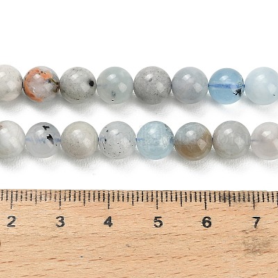 Natürliche Aquamarin Perlen Stränge&nbsp;G-F591-29A-8mm-02-1