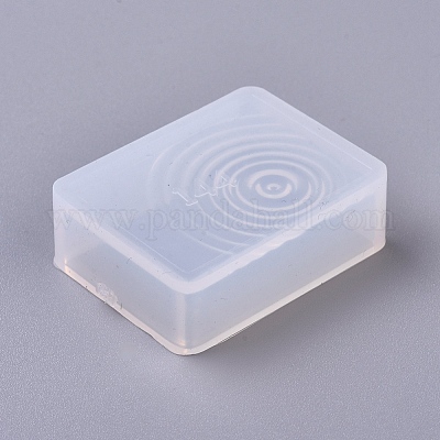 DIY Water Wave Rectangle Silicone Molds, Resin Casting Molds, For UV Resin,  Epoxy Resin Jewelry Making, White, 39x30x12.8mm, Inner Size: 34x25.5mm