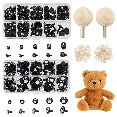 20pcs 8/10/12/14mm Mix Color Plastic Safety Eyes Crafts Animal Teddy Bear  DIY Dolls Puppet Accessories Stuffed Toys with Washer