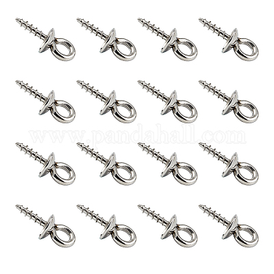 1Box/900pcs Iron Screw Eye Pin Bail Peg Plug Half-drilled Beads Assorted Color 