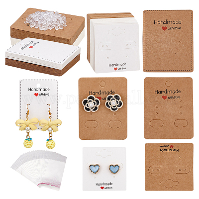Earring Cards Perforated Bottom Ticket Shape Peg Hole Product Packaging  Display Necklace Cards SP2052 