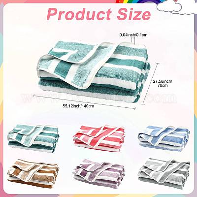 Serviette rayée en polyester&nbsp;AJEW-FZC0001-007C-1