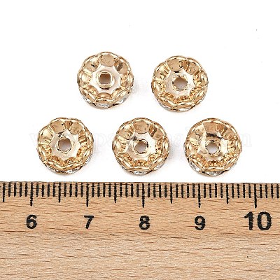 Messing Strass Zwischen perlen&nbsp;RB-A014-L10mm-01LG-NF-1