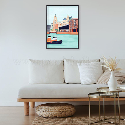 Diy5dリバプールシティキャンバスダイヤモンドペインティングキット 樹脂ラインストーン付き ねばねばしたペン トレイプレート 接着剤粘土 フレームと 画鋲 家の壁の装飾のためのフルドリルダイヤモンドアートギフト 桟橋の頭 399x297x3mmの通販 Jp Pandahall Com