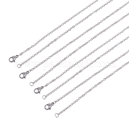 Unicraftale 30pcs 17.7Zoll Kabelkette Halskette Edelstahlketten 1.5 mm breite Halskette Kette mit Hummerkrallenverschlüssen für DIY Schmuck Halskette Herstellung STAS-UN0003-37P-1