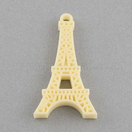 Solid Color Plastic Resin Eiffel Tower Pendants CRES-Q137-04-1