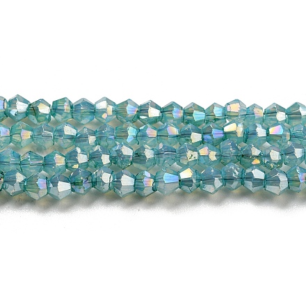 Baking Painted Transparent Glass Beads Strands DGLA-F002-04C-1