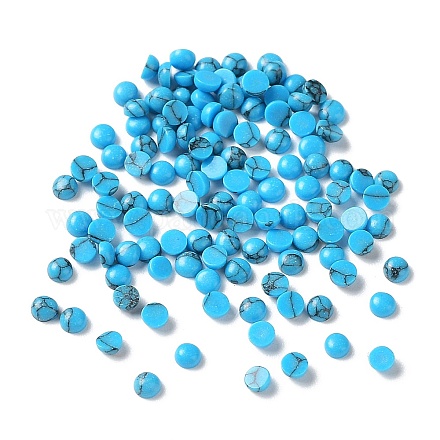 Синтетические синие бирюзовые кабошоны G-F528-31-2mm-1