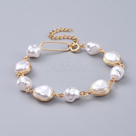 Bracelets de perles en plastique imitation de perles BJEW-JB04549-1