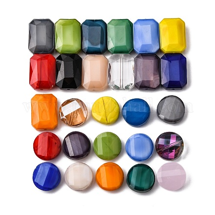 PandaHall Elite 84Pcs 2 Styles Opaque Solid Color Glass Beads GLAA-PH0008-23-1