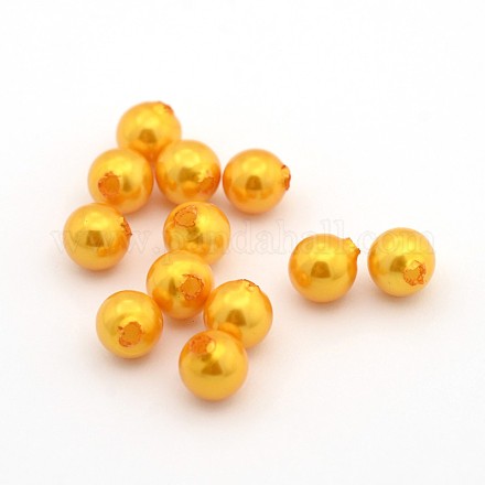 Half Drilled ABS Plastic Imitation Pearl Round Beads OACR-F002B-04-1