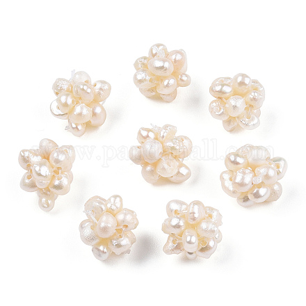 Perle di perle d'acqua dolce coltivate naturali rotonde PEAR-N020-10B-1