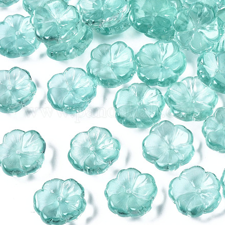 Perles de verre peintes par pulvérisation transparent GLAA-Q089-003-F001-1