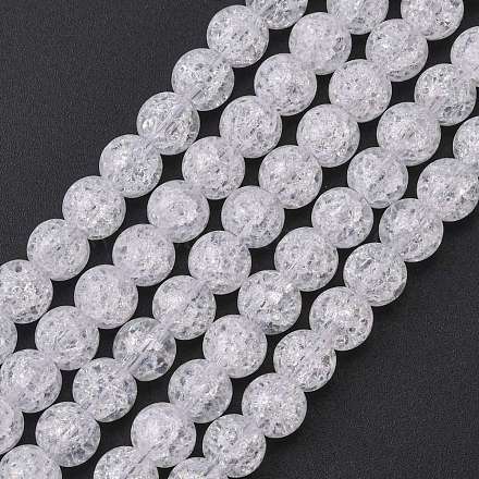 Crackle sintetico perle di quarzo fili GLAA-S134-6mm-05-1