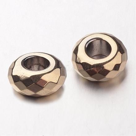 Electroplate Non-magnetic Synthetic Hematite European Beads G-F300-53-03-1