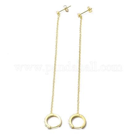 Orecchini a cerchio di perle di plastica con perline con perno per orecchini EJEW-D055-09G-1