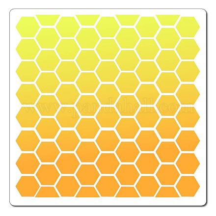GORGECRAFT Honeycomb Stencil Templates 30x30cm Large Washable Reusable Plastic Square Stencil Sign for Painting on Wood Wall Scrapbook Card Floor Drawing DIY Decor Crafts DIY-WH0244-169-1