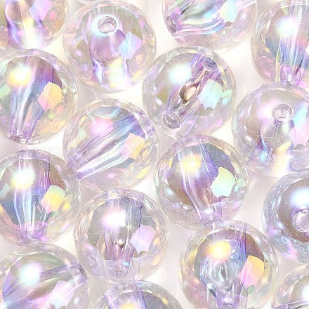 Placage uv perles acryliques irisées arc-en-ciel transparentes OACR-F004-01B-1