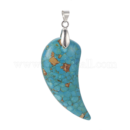 Dyed Synthetic Turquoise Big Pendants G-F597-D01-1