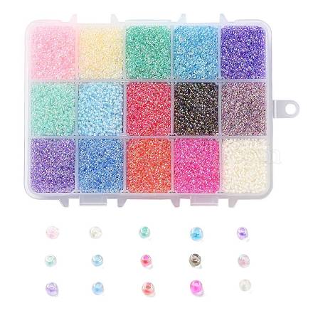 375g 15 couleurs 12/0 grade a perles de rocaille en verre rondes SEED-JP0011-06-2mm-1