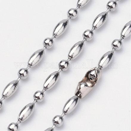 Electroplate Stainless Steel Ball Chain Necklaces NJEW-JN01790-04-1