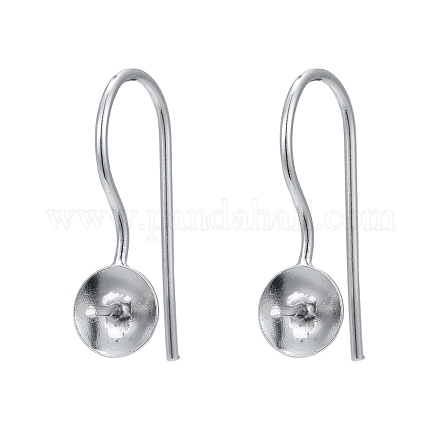 Rhodium Plated 925 Sterling Silver Earring Hooks STER-L054-57A-P-1