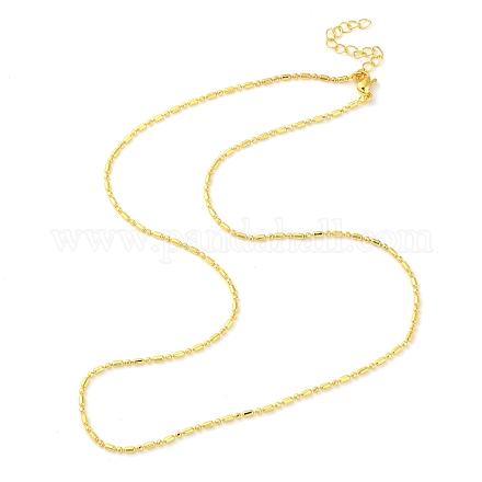 Rack Plating Brass Column & Round Ball Chain Necklaces NJEW-K256-05G-1