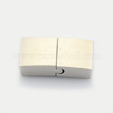 長方形304ステンレス製のマット磁気ブレスレットの留め金  接着端付き  ステンレス鋼色  23.5x12x5mm  穴：3x10mm STAS-I011-04A-1