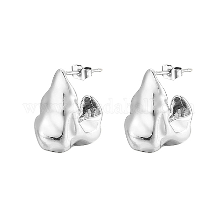 304 Stainless Steel Nugget Stud Earrings BB5836-2-1