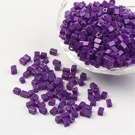 Cube Opaque Colours Glass Seed Beads SEED-R026-A08-1